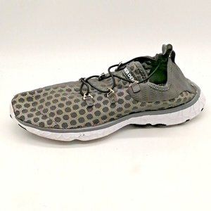 Moerdeng Womens Water Shoe Gray/Black Mesh Bungee Front Cushion Flat Heel EUR 39